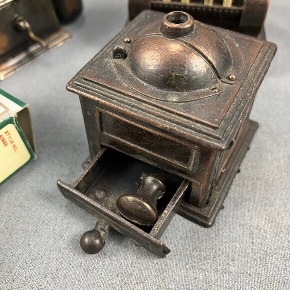 6 Metal Miniature Furniture-Grinder(knob broken)  Victrola Cash Register Bass - Picture 8 of 12